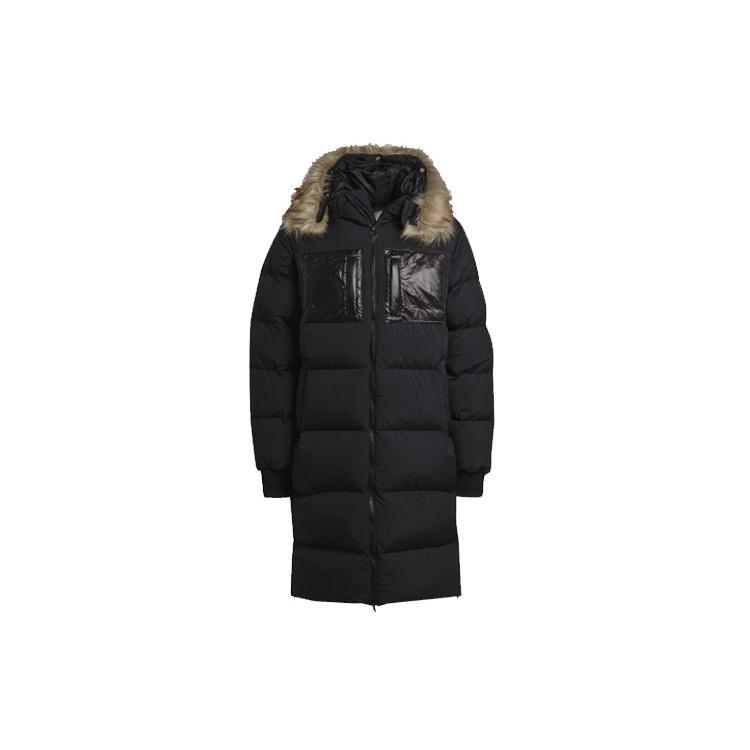 adidas Regen Puff Long Casual Stay Warm Sports hooded down Jacket Black Men s H11803 S