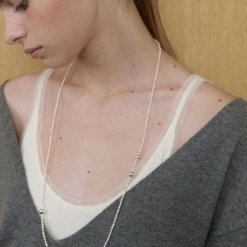 LOVE ME MONSTER Shining Pearl & Balls Multi Long Necklace (L253MNK020)