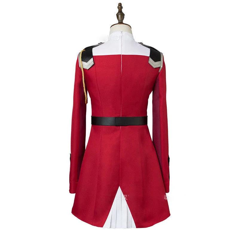 02 Zero Two Cosplay Costume DARLING in the FRANXX Cosplay 02 Dress Uniform Suits Headwear Wig Women Halloween Costume Dress