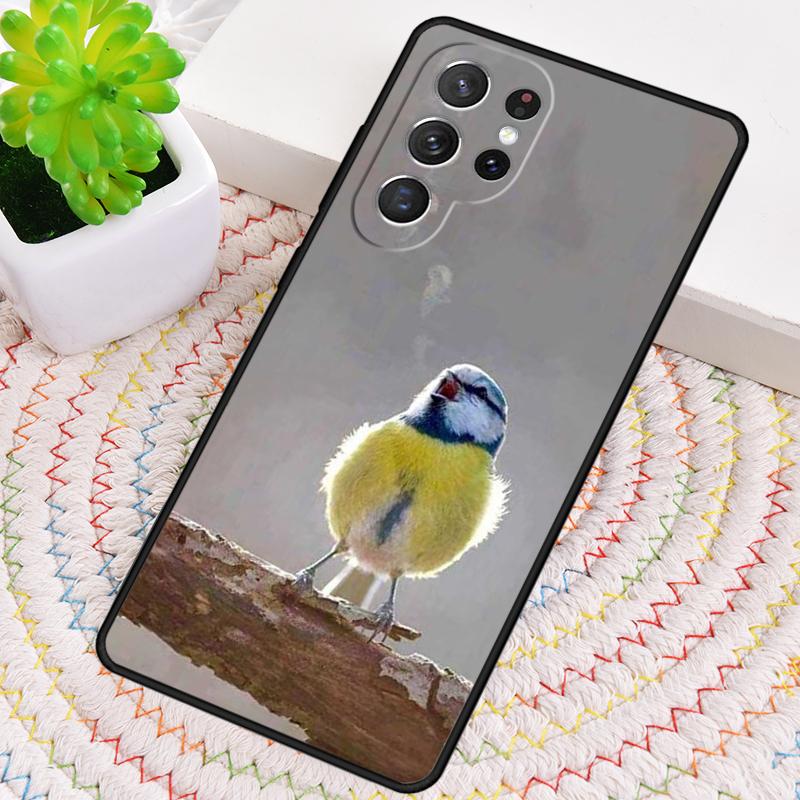Garden Birds Blue Tit Silicone Phone Case For Samsung Galaxy Note 10 Pro S26 S25 S24 S23 S22 S21 Plus S25Ultra Capa Cover
