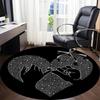 1PC Heart Hands Office Round Area Rug,  Mat Suitable ForOffice, Under Office Chairs Bedroom Living Room Home Decor, Room Deco