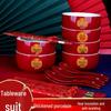 Red Wedding Bowls & Chopsticks Set - Bride's Dowry