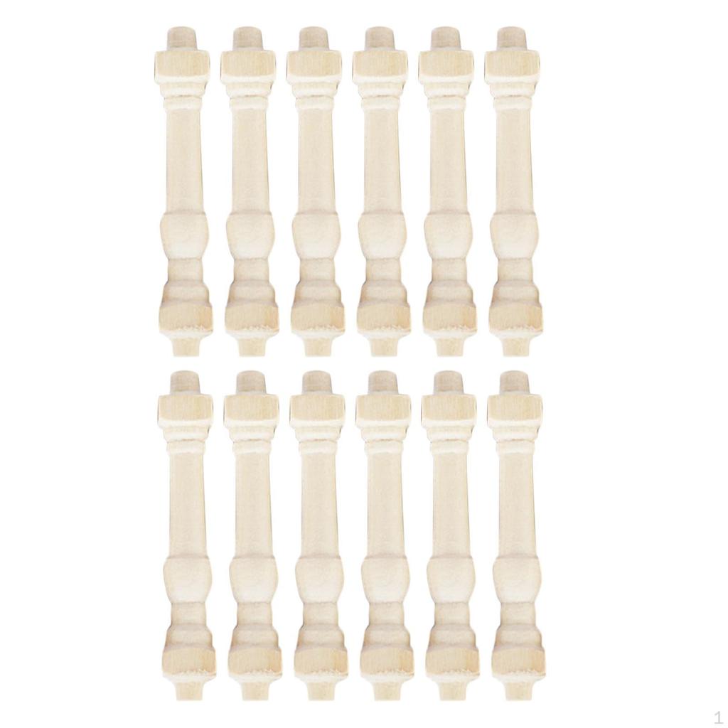 12 Dollhouse Mini Builders Timbers 1:12 Wooden Balusters for Balcony Railing