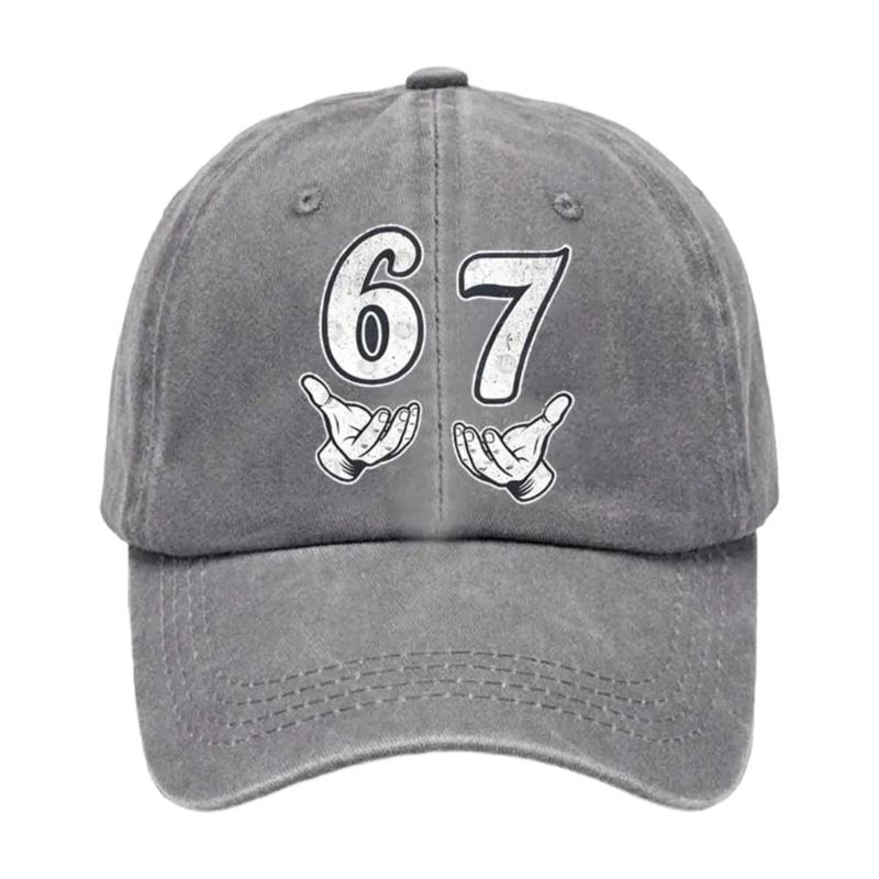 Sun Hat Cotton Baseball Cap 67 Print Breathable For Daily Use For Outdoor Activities