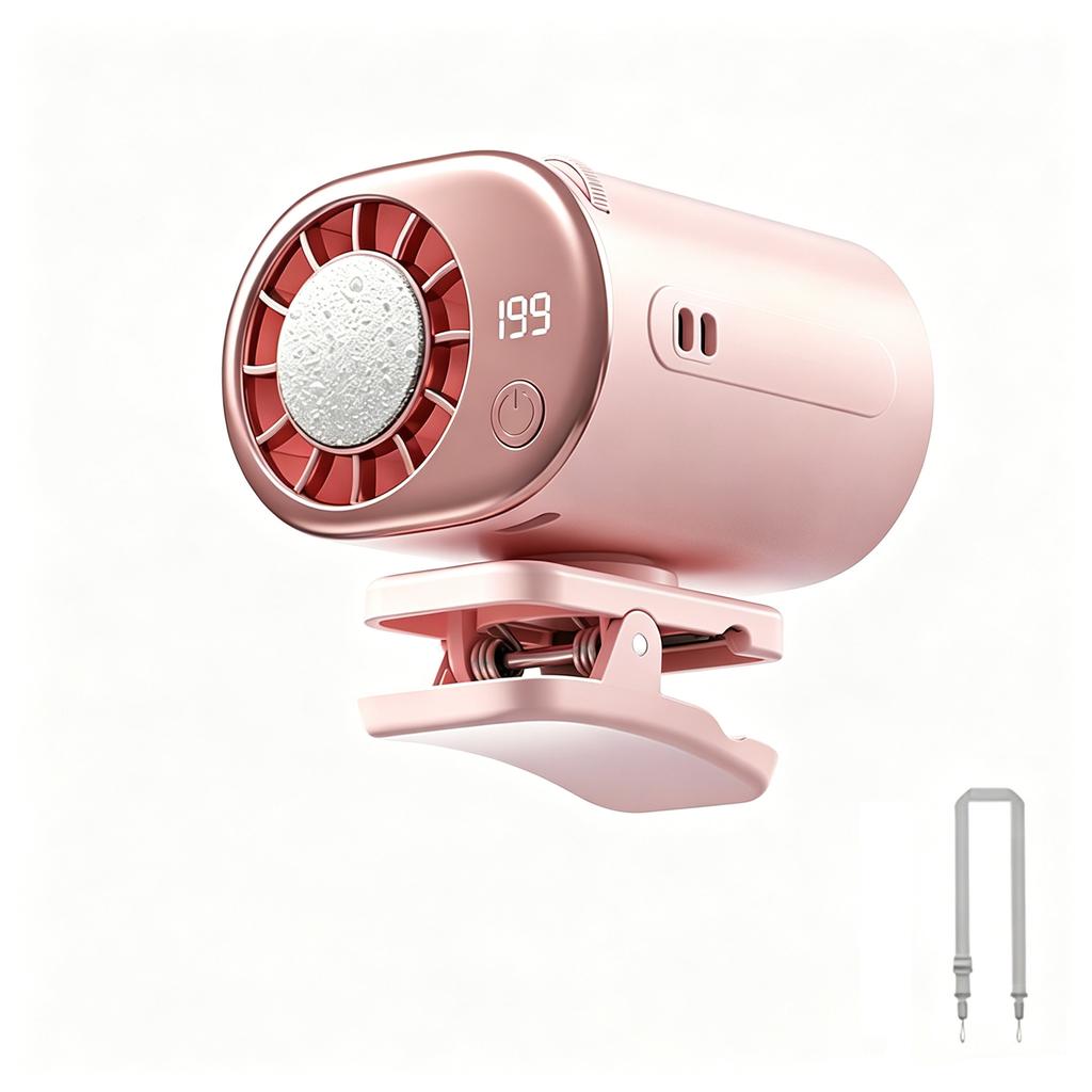 Portable Waist Fan with USB- Rechargeable, Digital Display, 8-12 Hours Battery Life, Wearable Clip- Fan for Outdoor Activities and Travel