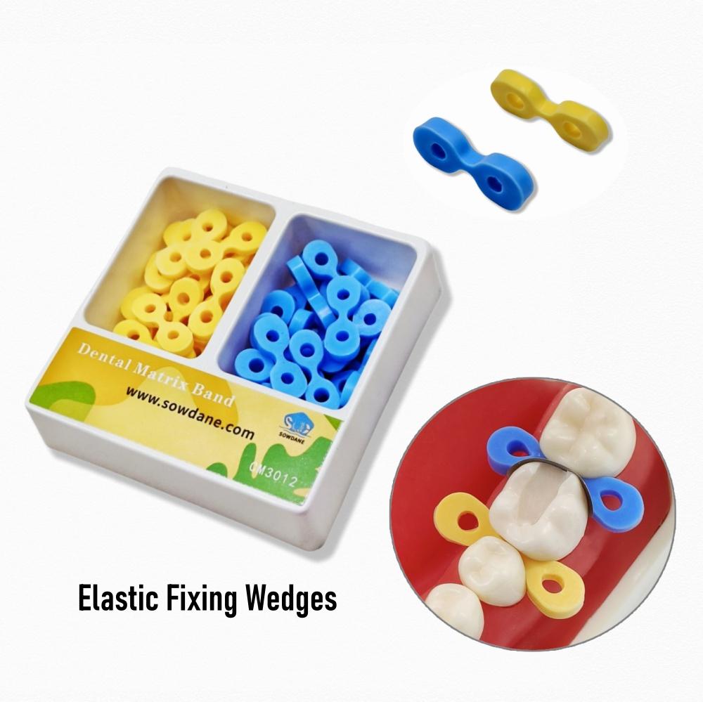 40pcs/80pcs/120pcs Dental Elastic Rubber Fixing Wedges  Interdental Wedges Autoclavable Matrix Matrices