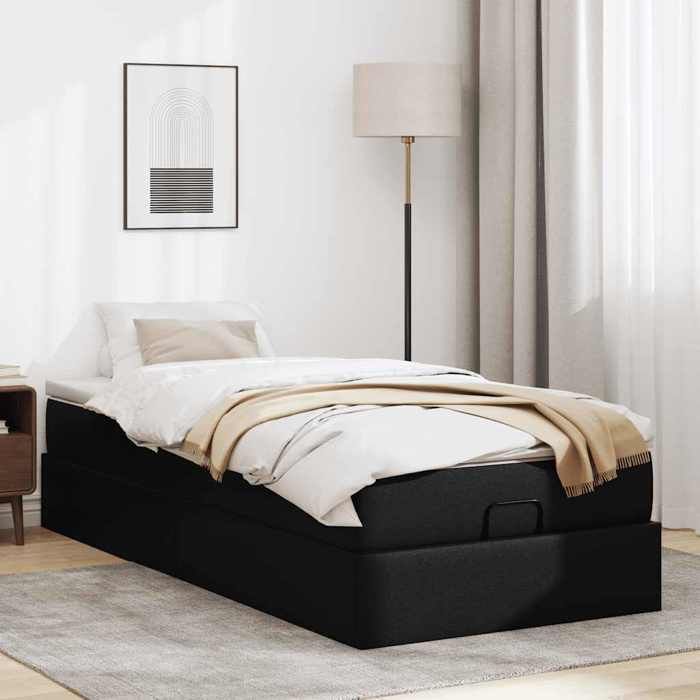 Maison Exclusive - Cadre de lit ottoman avec matelas noir 90x190 cm similicuir