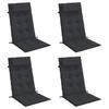 VidaXL High Back Chair Cushions Set of 4 Black Oxford Fabric, Cushion, Chair Cushion, Seat Cushion 361896