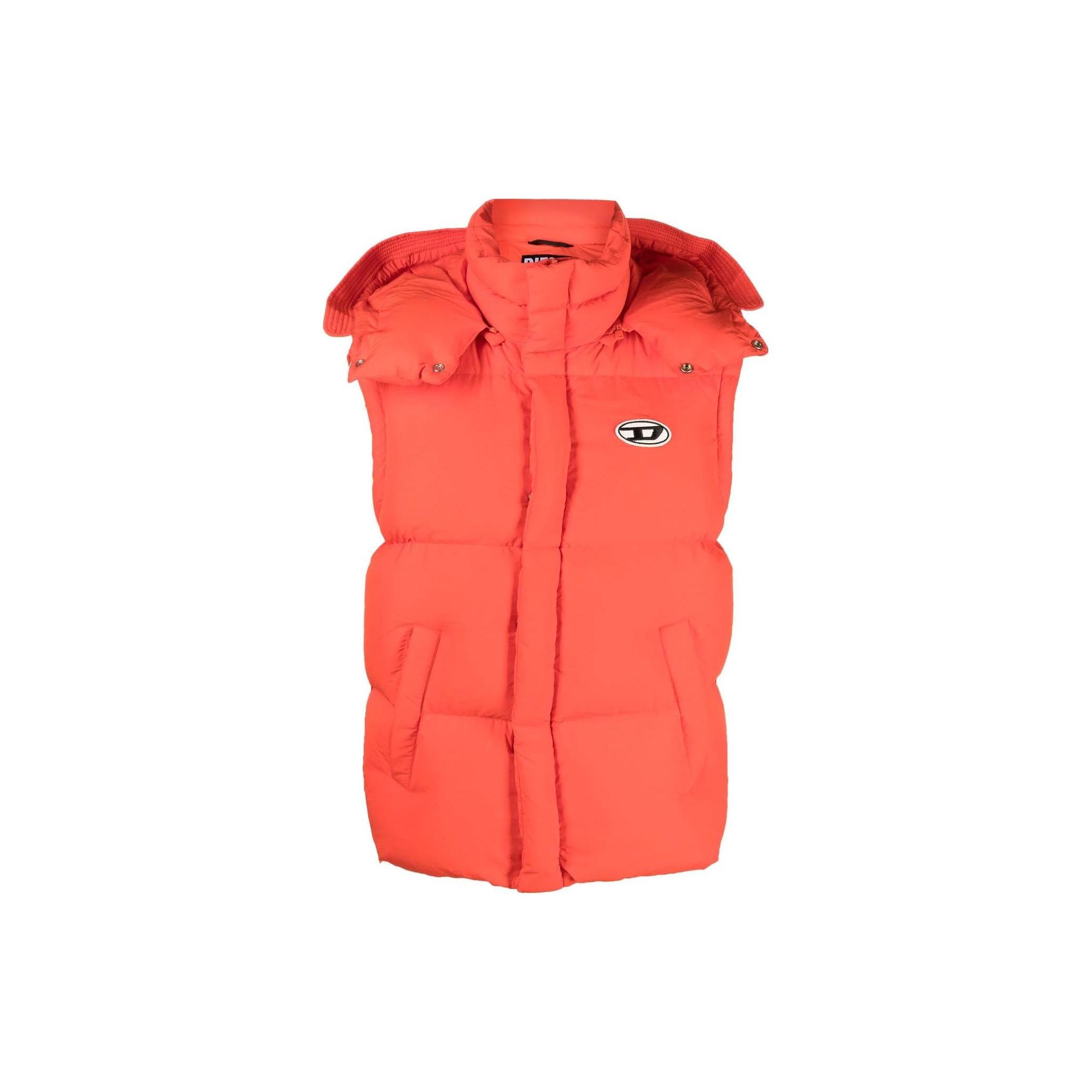 DIESEL Пуховые жилеты Унисекс Оранжевые Утепленные A062860AEAI37A XL red