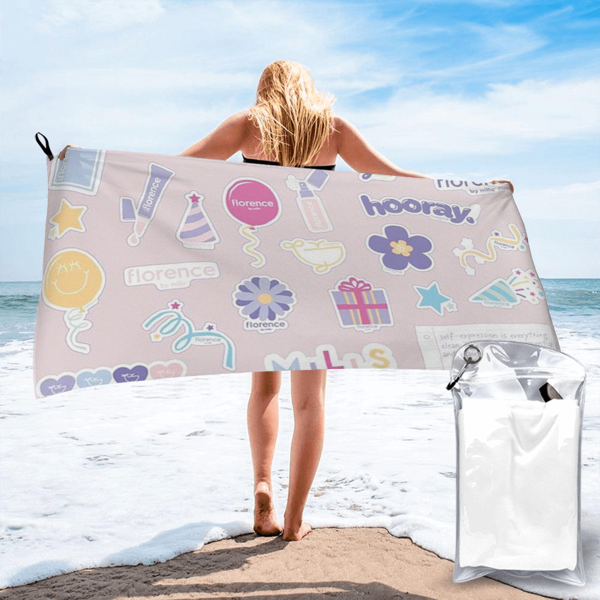 

Florence By Mills Millie Bobby Brown Beach Towel Soft Microfiber Quick Dry Absorbent Quick Towels For Swimming W40*H60(CM)