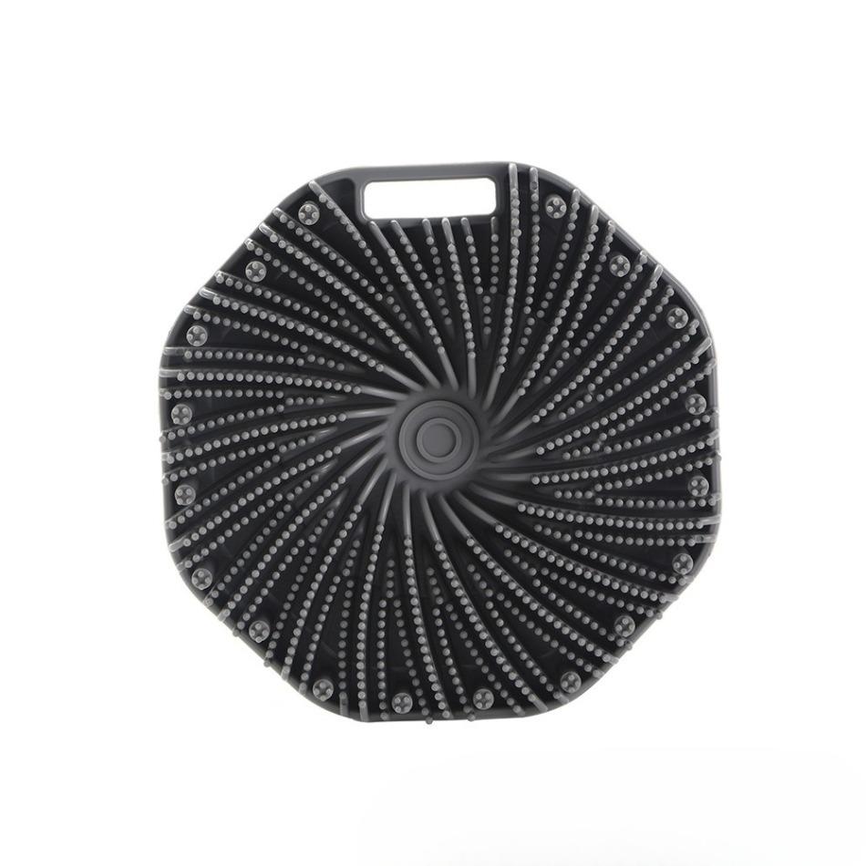

Soft Silicone Exfoliating Brush Cleanser Manual Body Cleansing Scrubber Shower Gentle Massage Bath Brush Bathroom Accessorie сірий колір
