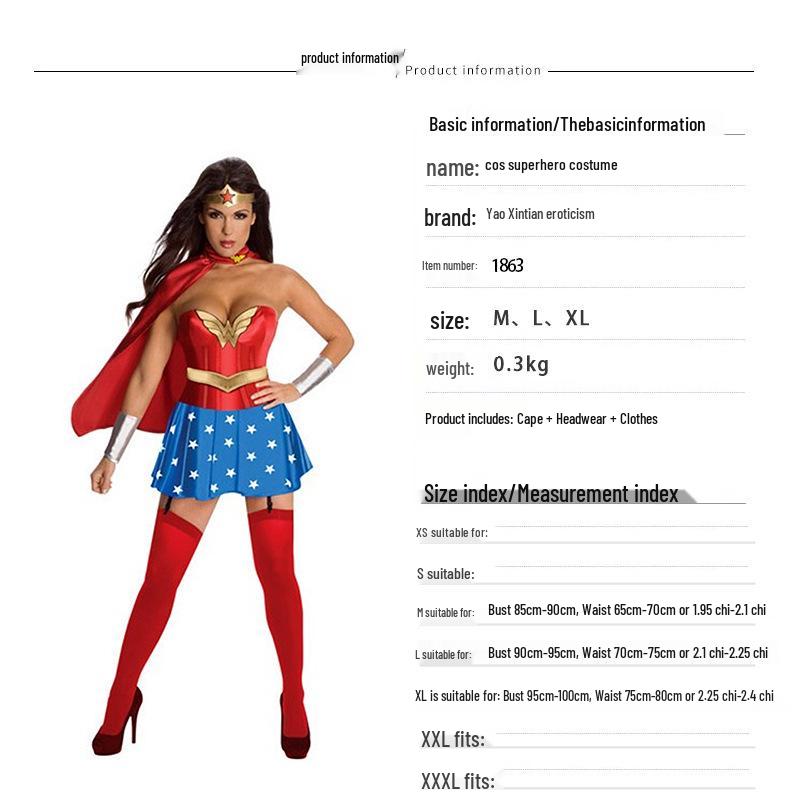 Hero Wonder Woman Leather Adult Role-Playing Costume for Halloween
