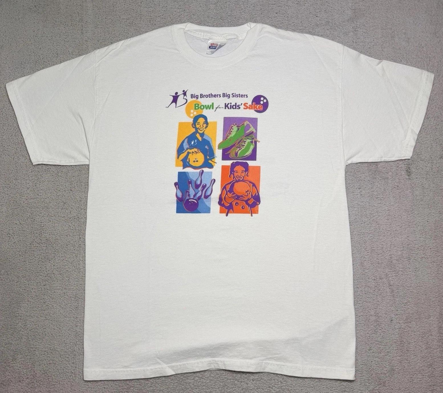 Vtg Hanes Heavyweight Shirt Adult Large Big Brothers & Sisters Bowling Charity 4XL