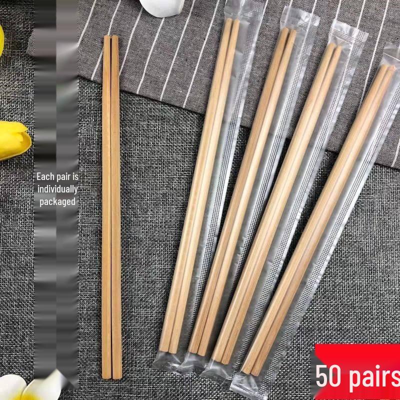 Convenient Hygienic Individually Packaged Bamboo Chopsticks for Takeaway & Fast Food Use