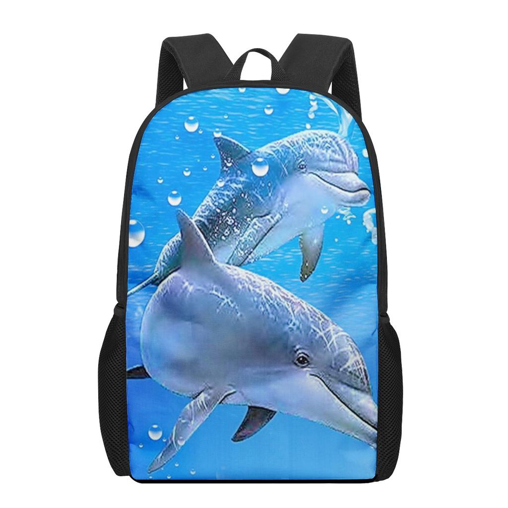Dolphin Ocean Animal Print Children School Bag Girls Boys Casual Backpack Student Schoolbag Teenager Daily Storage Rucksacks