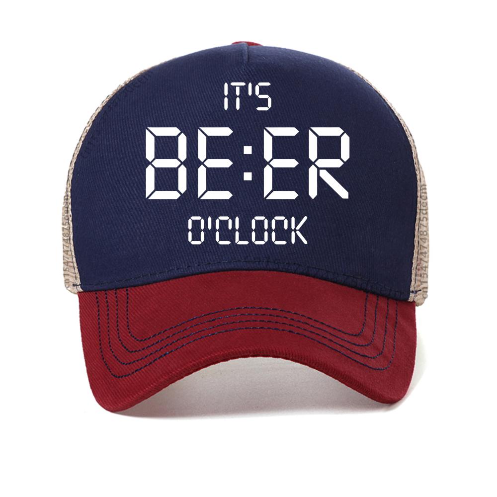 

Its Beer Oclock pritn baseball cap Summer Unisex Women Adjustable Mesh breathable Trucker hats Fashion Harajuku snapback hat Adjustable