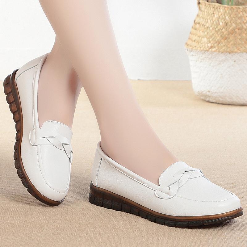 

Модная женская обувь, низкий верх, круглый носок, лоферы, водонепроницаемые мокасины, однотонные, универсальная повседневная обувь на плоской подошве для женщин 2025 35