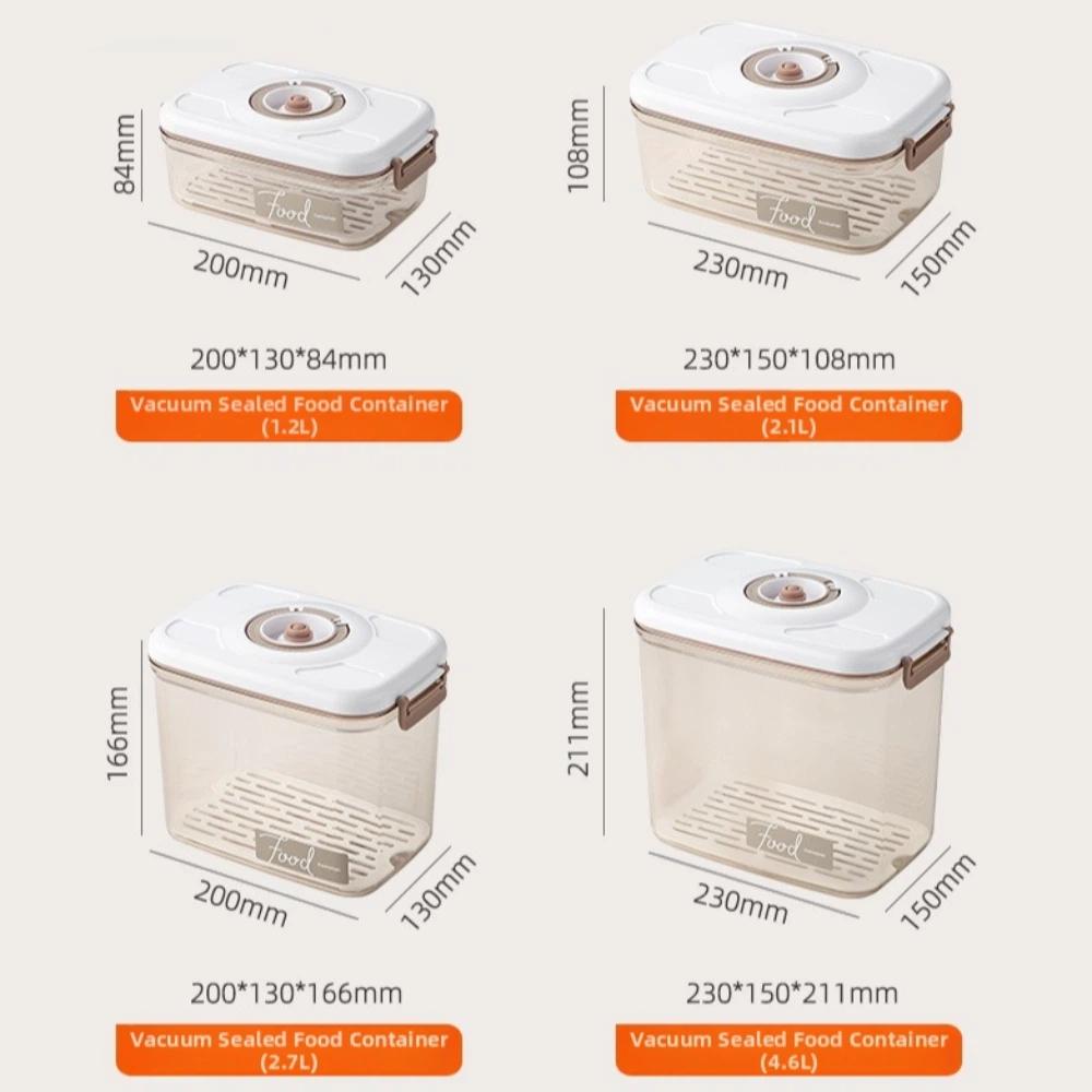 Drainable Vacuum Storage Box Transparent Fresh-Keeping Box Sealed Food Container  Refrigerator