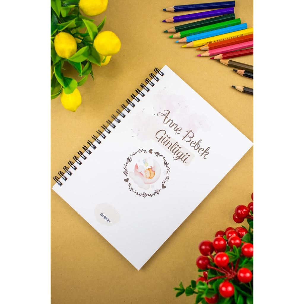 Schwangerschafts- und Mutter-Baby-Tagebuch 14x20 cm Design Tägliches Notizbuch, (Haupt- und USAQ)