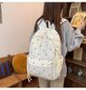 Korean-style Large Capacity Backpack with Cute Bow Embroidery for Female College Students