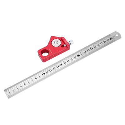 CX3001 Woodworking Scribing Ruler 300MM11.81in Portable Straight Measure Marking Tool