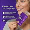 1-3x Purple Tooth Whitening Strips for Sensitive Teeth, Clean Dental Plaque And Stains, Brightens Smile Anywhere, Anytime, Travel Essential Oral Kit