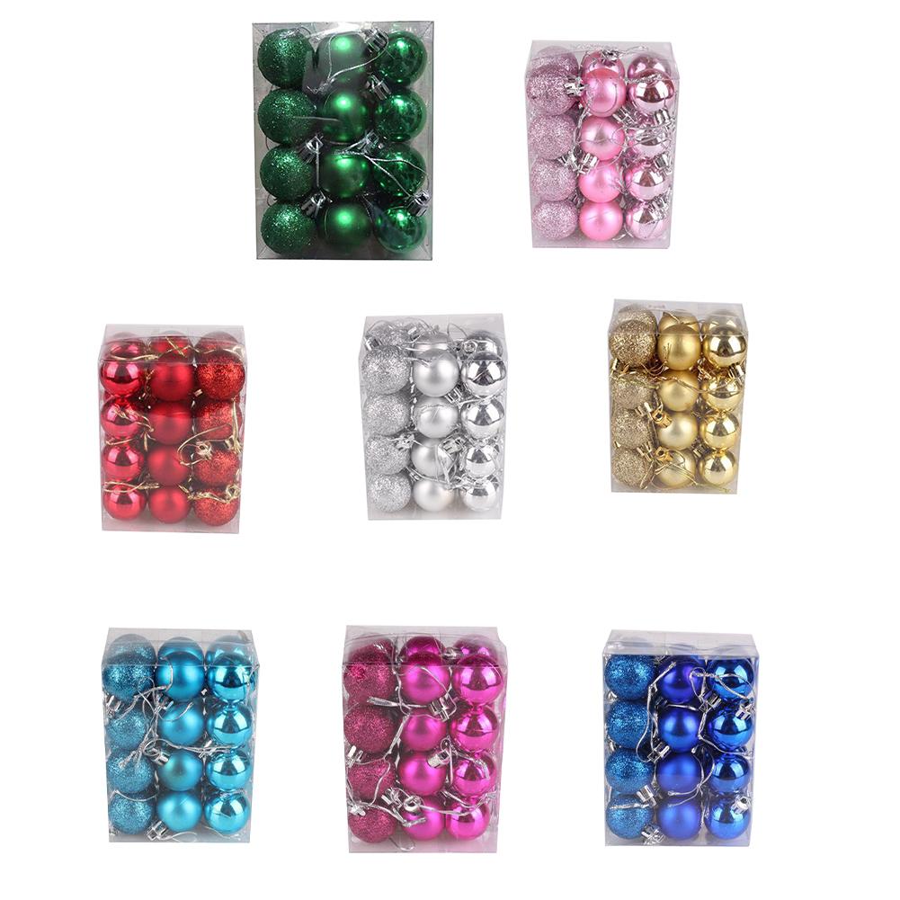 24X Store Julepynt Kuler Tre Julekuler Fest Bryllup Ornament 3cm