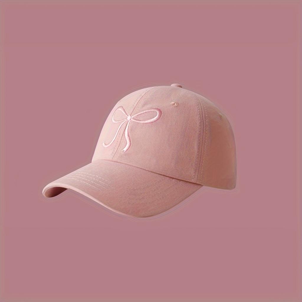 1 Stück Verstellbare Niedliche Schleife Baseballkappe - Süßes und Romantisches Rosa Design, Hergestellt aus Leichtem Polyester, Partnerhut mit Weichem Oberteil