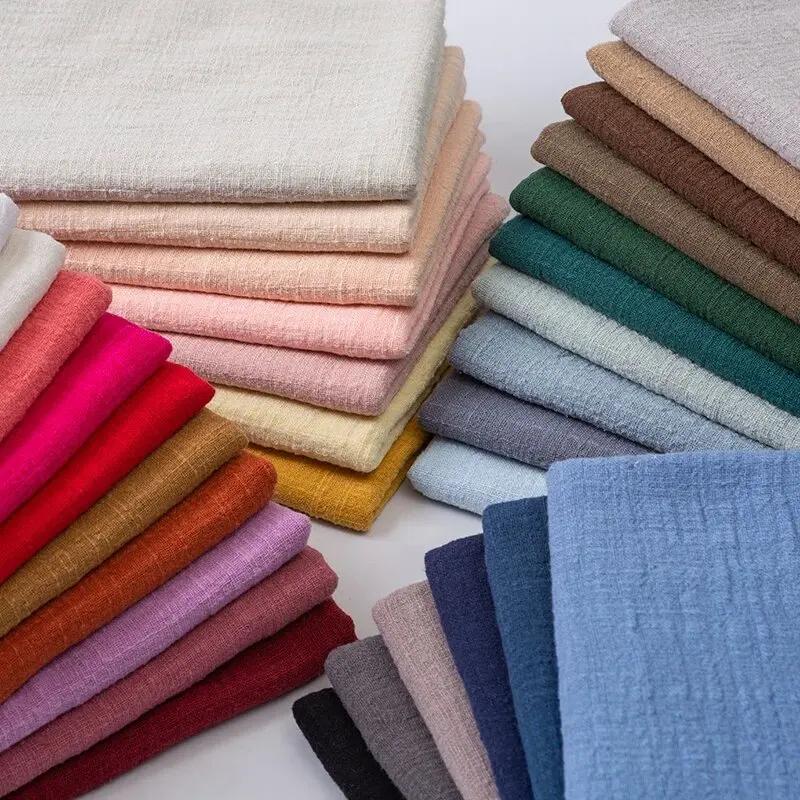 Weicher dünner Leinen-Baumwollstoff Einfarbig Bio-Material Reiner natürlicher Flachs Zum Nähen Handgefertigte Kleidung Patchwork-Stoff