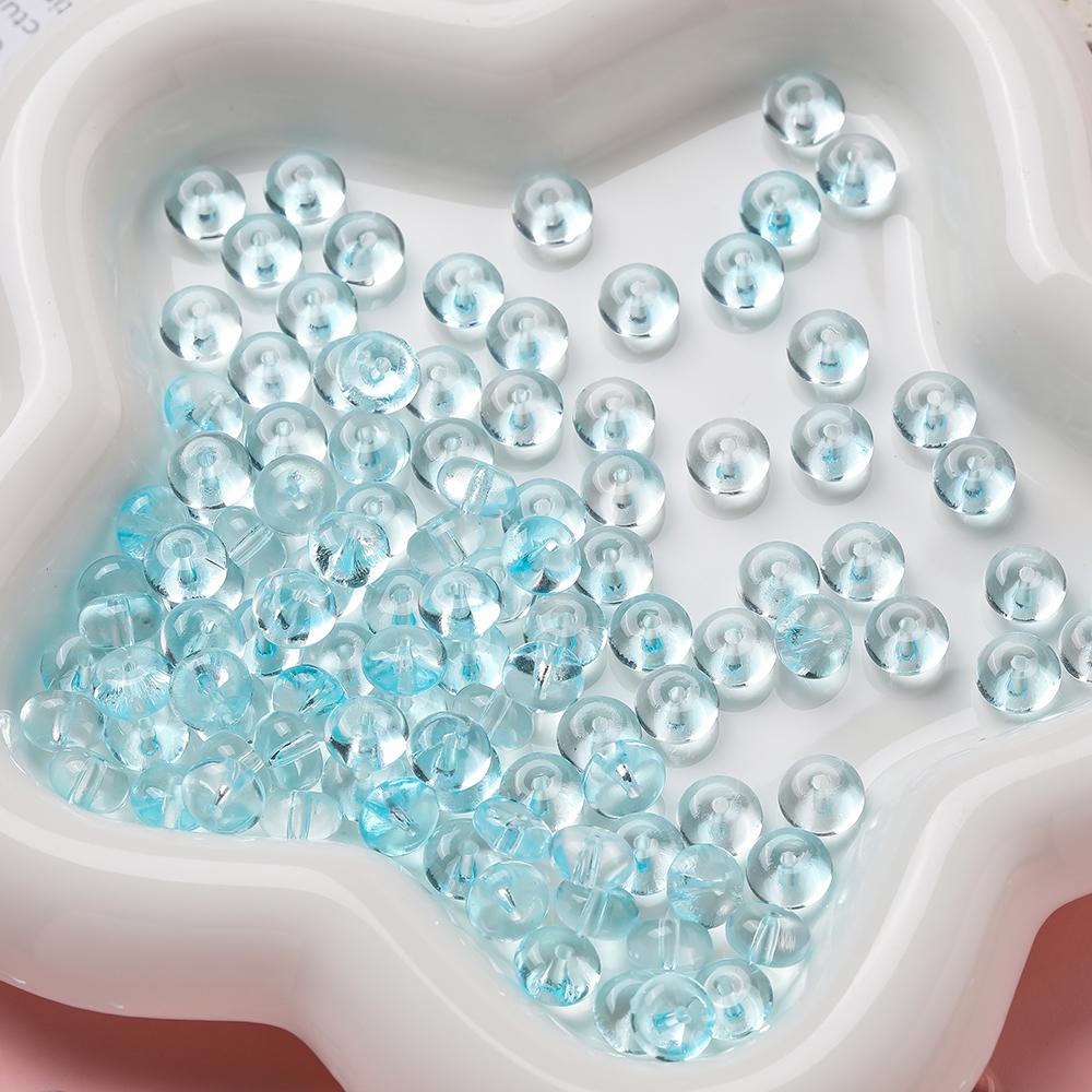 50pcs/Lots 5*8mm Glass Clear Abacus Shaped Beads Loose Spacer Beads for DIY Earrings Phone Chains Crafts Jewelry Making Findings