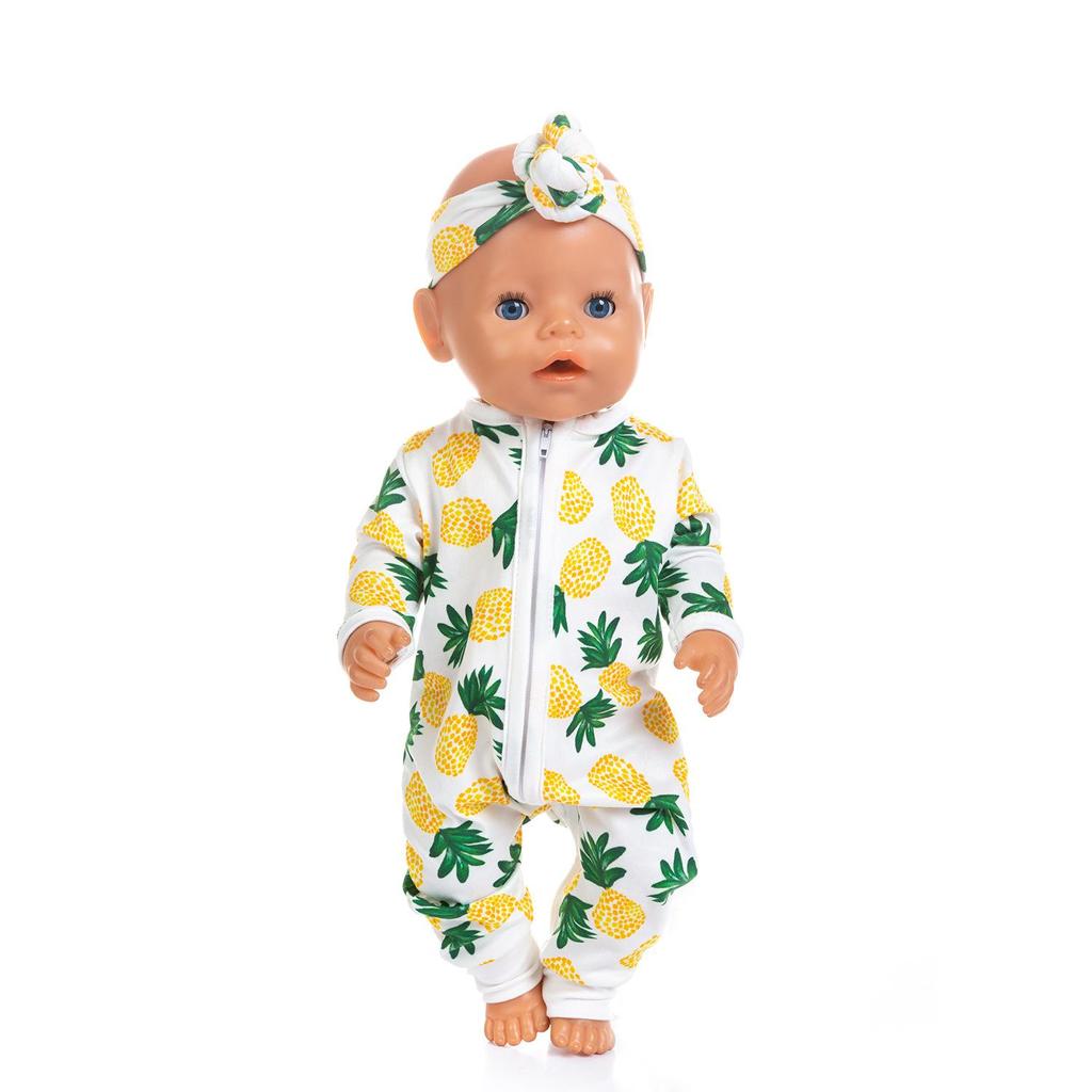 Children's 18-Inch Doll Dress-Up Onesie with Zipper and Accessories