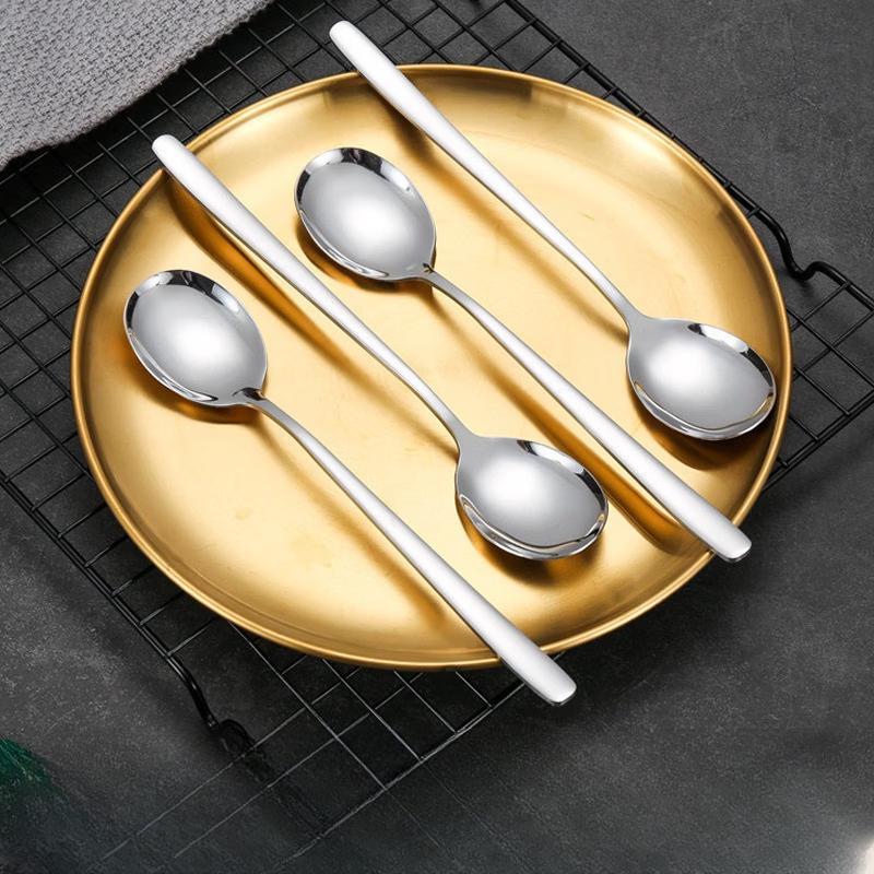 

Korean Style 410 Stainless Steel Long Handle Dessert Spoon
