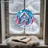 Pink Christmas Wooden Sign with Snow House Pattern - Navidad Sign for Front Door, Yard, Balcony Decor - Ideal Christmas Gifts