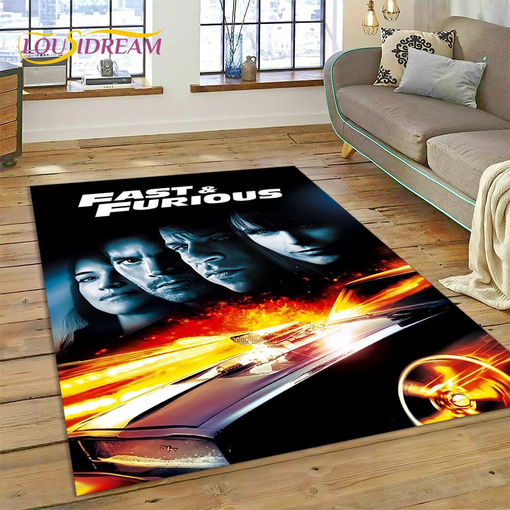Alfombra para el Suelo más Reciente de la Película Fast & Furious X 10 Vin Diesel para Sala de Estar, Dormitorio, Decoración del Hogar, Decoración Antideslizante para Sofá, Felpudo