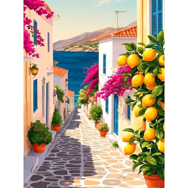 

GATYZTORY Paint By Number Town Landscape Pictures By Number Drawing On Canvas HandPainted Art Gift Kit DIY Home Decoration 30x20cm no frame