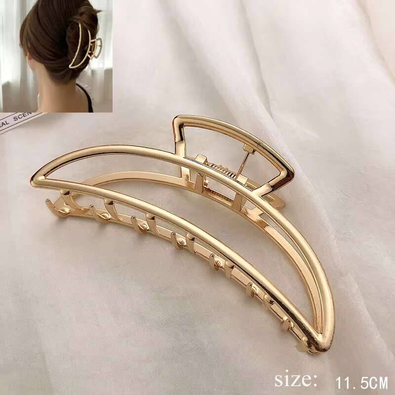 Einfache Metall Ausgehöhlte Geometrische Kralle Damen Elegantes Haaraccessoire Kreuz Krabbe Badeclip Für Frauen Mode Mädchen Kopfschmuck