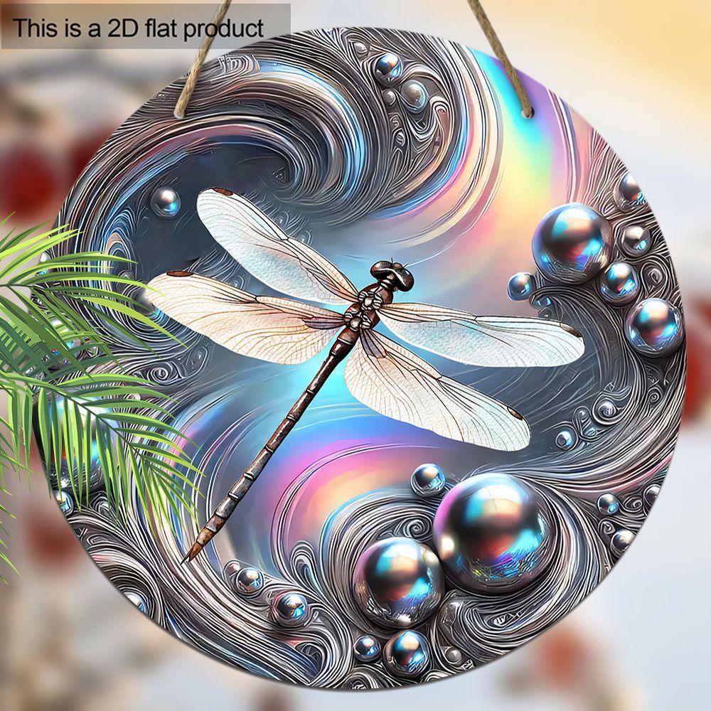 

Украшение для сада, деревянные подвесные декоративные таблички, узоры с изображением стрекоз, 2D графические изделия, подарки на новоселье для друзей 2D,Style1,1pc