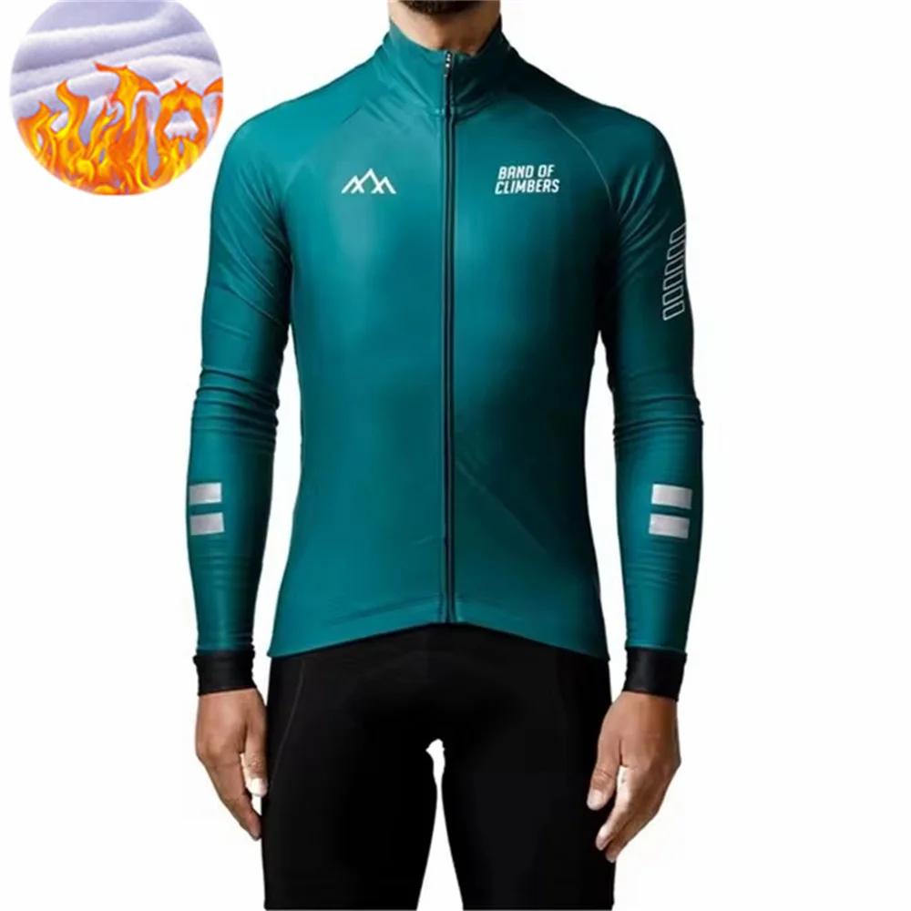 Winter Jacket Thermal Fleece Cycling Jacket of Climbers Men Long Sleeve Clothing Warm Tops Road Bike Outdoor Sports MTB Winter