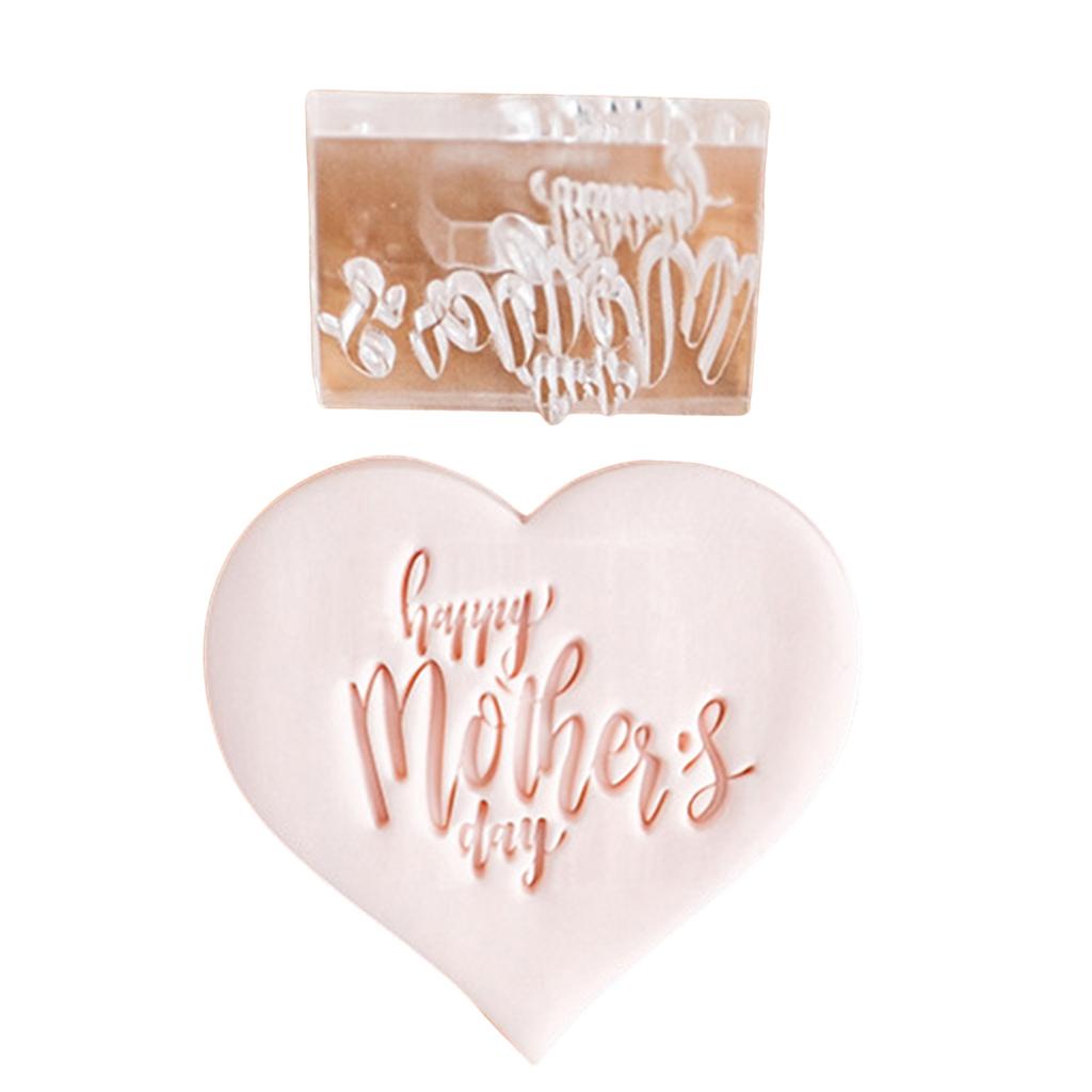 Mother's Day Cookie Stamp Molds Heartfelt Mother's Day Cookies Fondant Cutter Functional Biscuits Baking Stamp