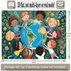 2D Multicultural Globe Background for Children's Birthday and Photoshoot