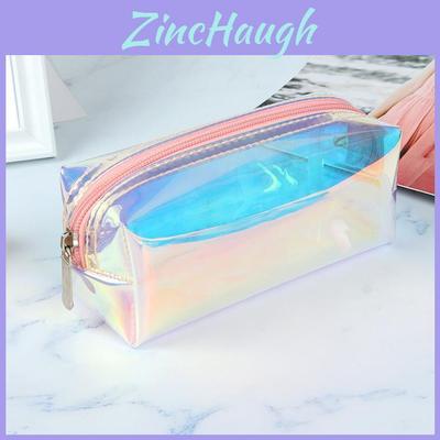 Transparent Tpu Makeup Bag Laser Colorful Pencil Case Portable Storage For Students