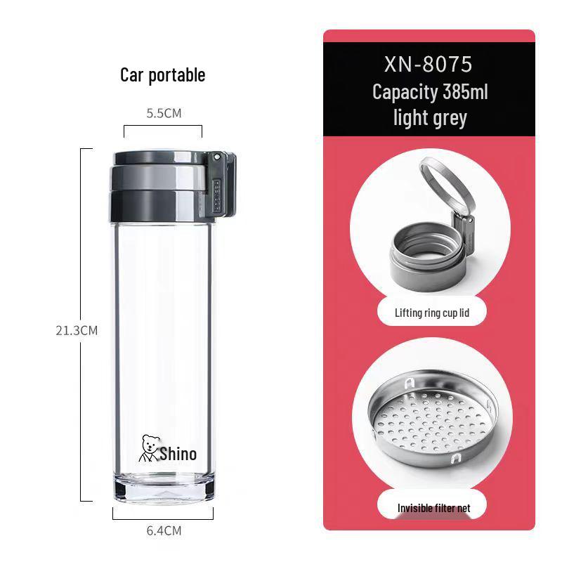 

Xinuo Men s Large Capacity Portable Plastic Tea Cup with Handle - Thick, Drop-Resistant Design for Car Use 385ml-530ml