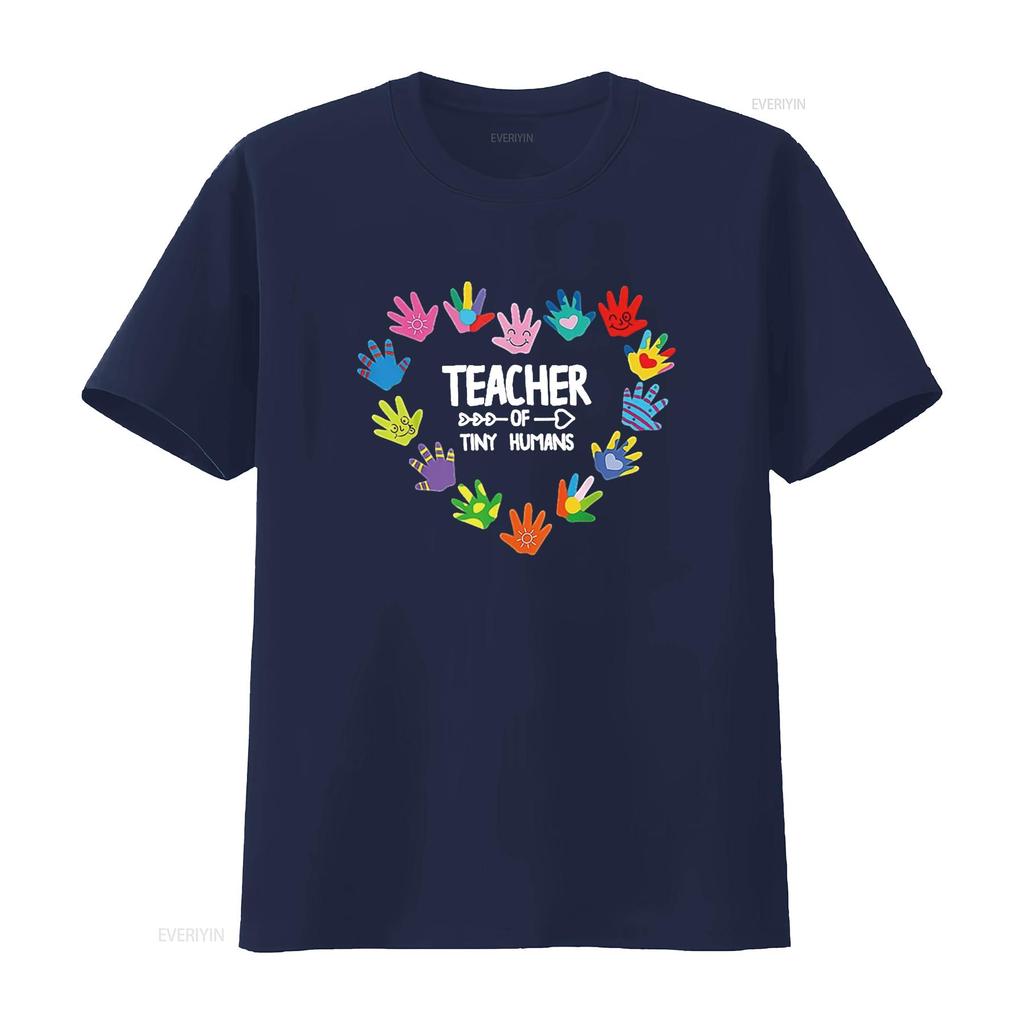 Teacher Of Tiny Humans Hands Heart Teaching Appreciation T Shirt vintage Washed Comfortable graphic Unisex Casual Stylish Soft