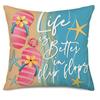 Summer Beach Aquarium Pillow Pattern Linen Material Summer Living Room Sofa Decorative Pillow Cover