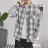 Męska koszula flanelowa w kratę z krótkim rękawem - Europejski i Amerykański styl casual
