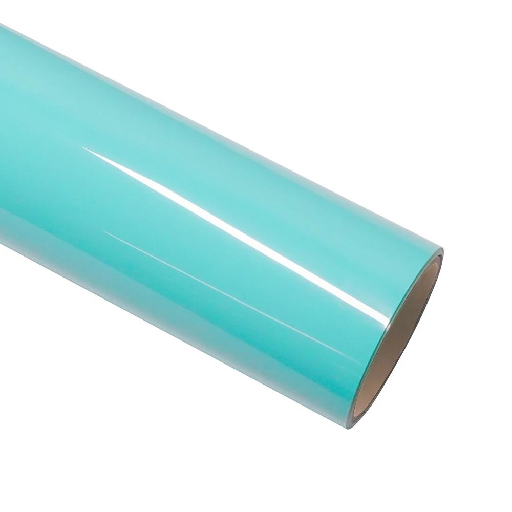 Glossy Light Blue Car Sticker Bubble Free Vinyl Film Auto Decals Car Wrapping Film PET Sticker Car Accessories Exterior Interior