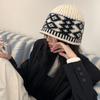 Gorro de Malha Feminino Misto de Lã Chapéu de Lã Retrô Para Manter Quente Tamanho para Cabeça Grande Chapéu à Prova de Frio para Cabeça Masculina