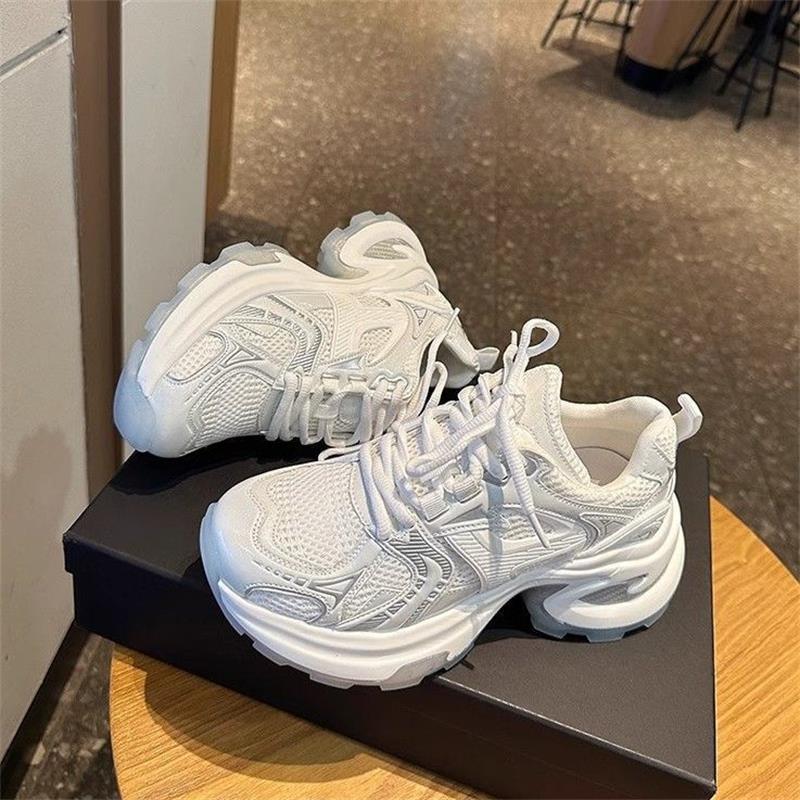 Women's 2025 Summer Thick-Soled Mesh Platform Sneakers - Breathable, Casual, Sports Style