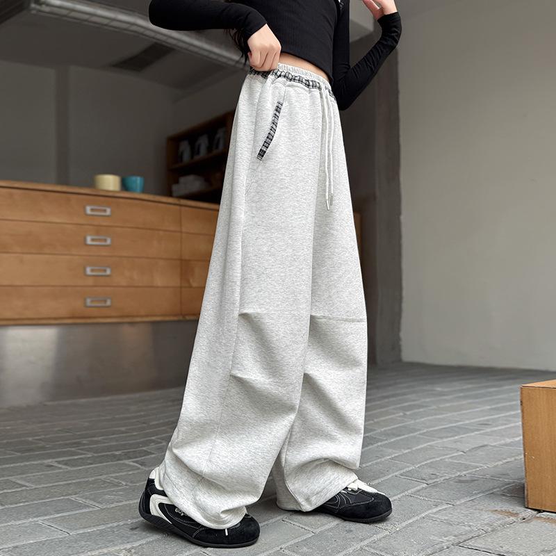 2025 Girls' Spring/Autumn Middle School Straight-Leg Cargo Sweatpants
