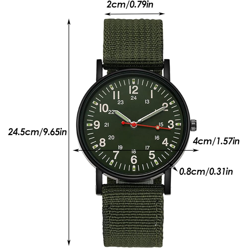Canvas Sports Watch Unisex Military Analog Watch Tactical Slip-through Strap Waterproof Outdoor Sports Timepiece